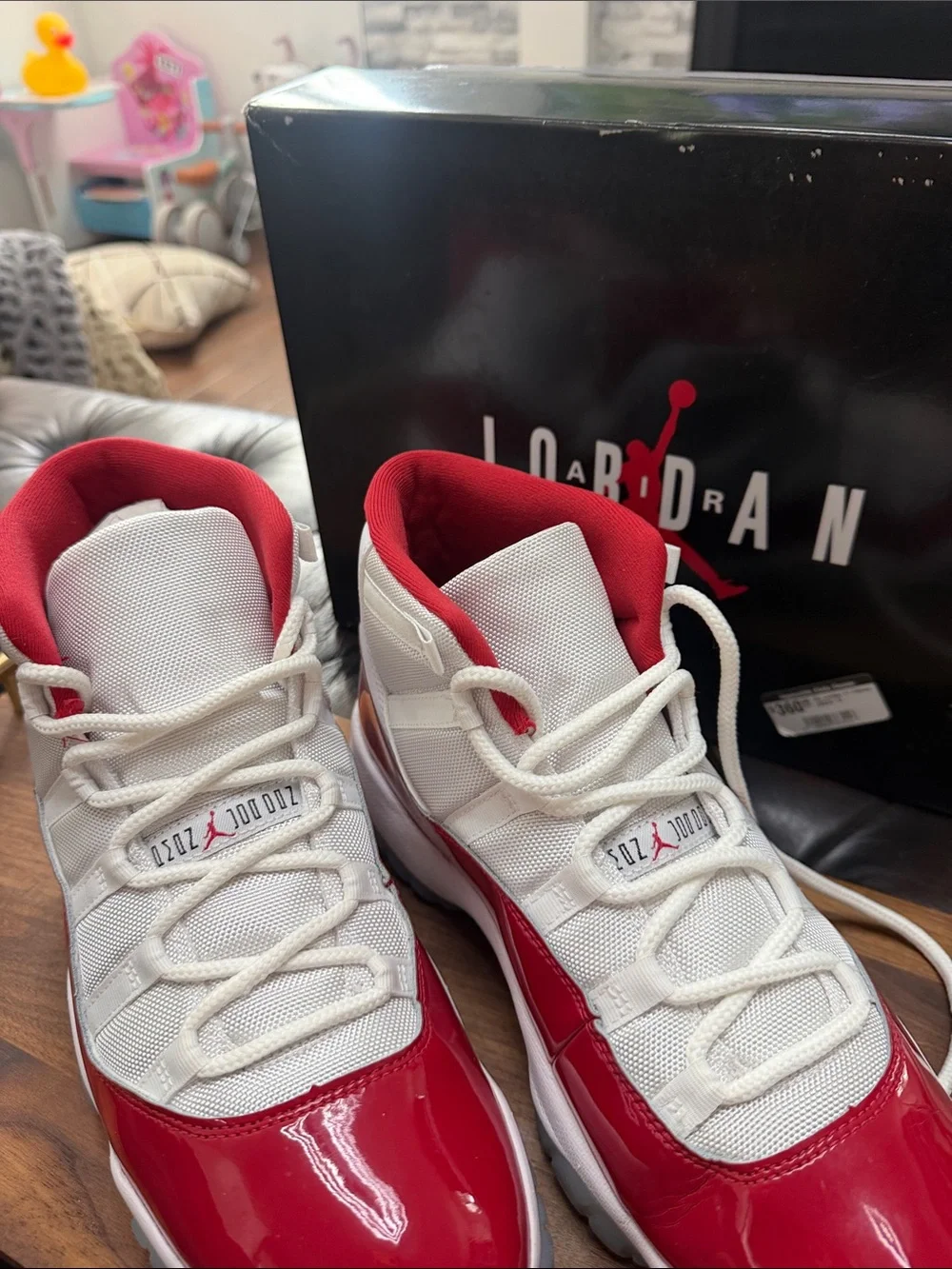 Jordan Retro 11 Men's High Top Sneakers - White & Red